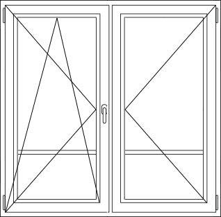 Dubbel vleugel balkonraam met stulp