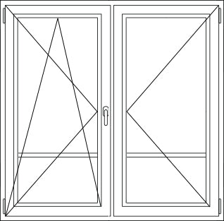 Aluminium - Dubbel vleugel balkonraam met stulp