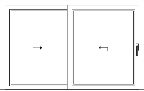 Aluminium - Schuifraam met twee actieve vleugels (Dual - slide ST 60)