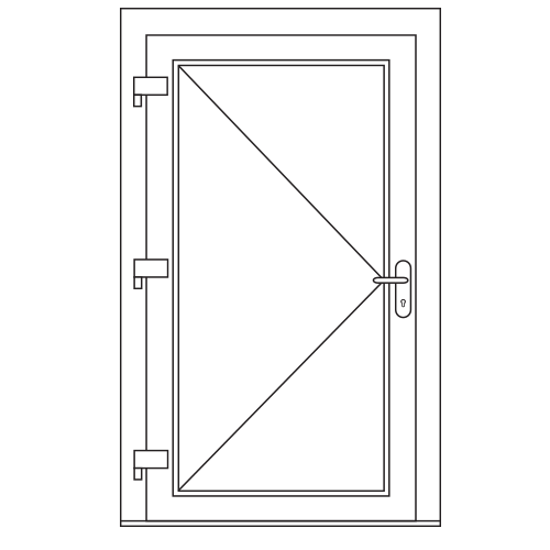 Aluminium - Vleugeldeur (enkel)