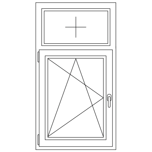 Draai-/kiepraam met (vast) bovenlicht