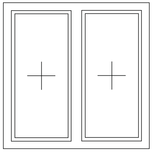 Aluminium - Dubbel vast raam